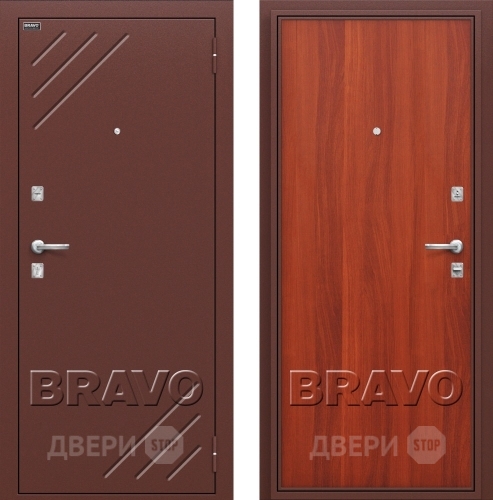 Входная металлическая Дверь Bravo Оптим Стандарт Итальянский Орех в Электрогорске