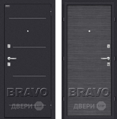 Входная металлическая Дверь Bravo Оптим Кобра Black Wood в Электрогорске
