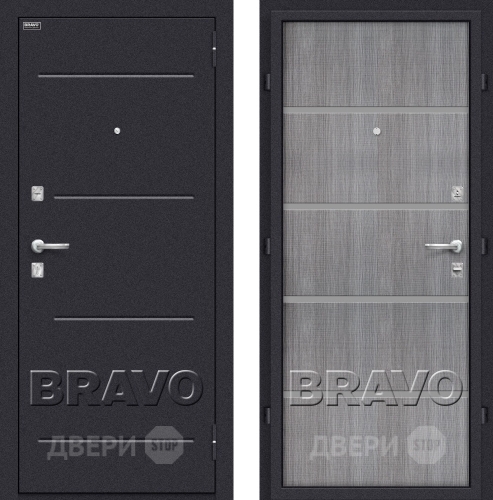 Входная металлическая Дверь Bravo Оптим Лайн Грей в Электрогорске