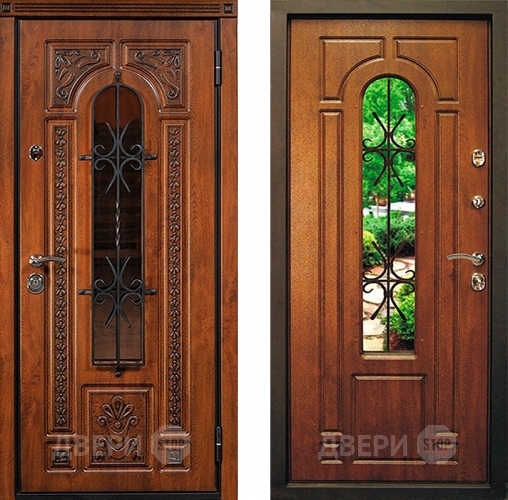 Входная металлическая Дверь Юркас Лацио с ковкой и стеклом в Электрогорске