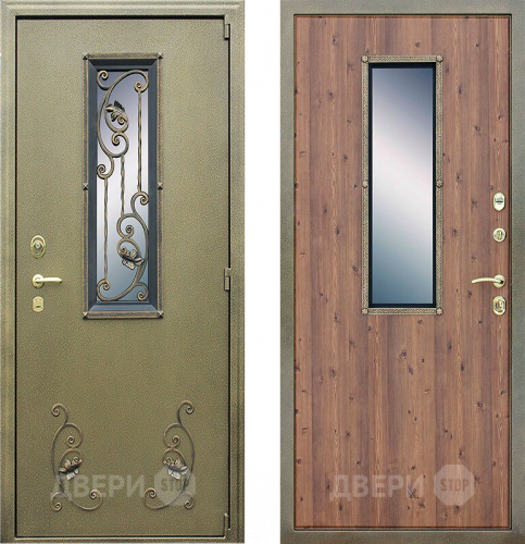 Входная металлическая Дверь Йошкар с окном и ковкой в Электрогорске