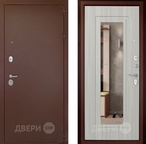 Входная металлическая Дверь (Дверной Континент) Гарант - 1 Зеркало Сандал белый в Электрогорске