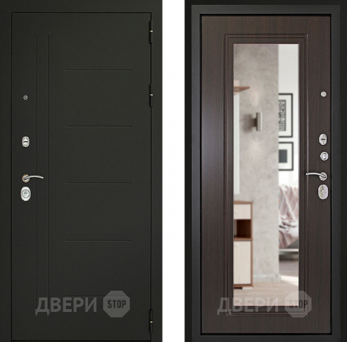 Входная металлическая Дверь (Дверной Континент) Сити - Z 3К с зеркалом Венге в Электрогорске