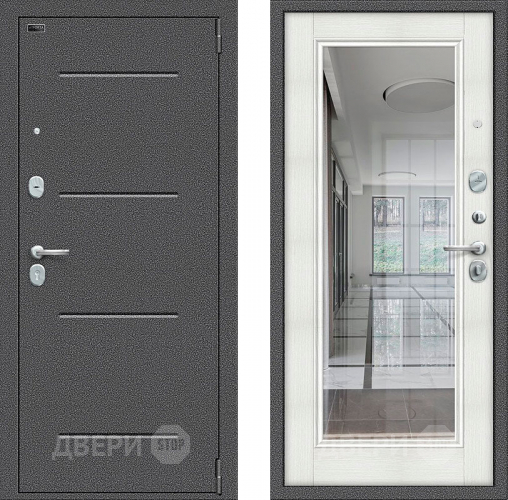 Входная металлическая Дверь Bravo Porta S-2 104/П61 с зеркалом Бьянко в Электрогорске