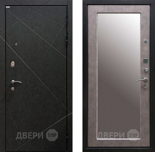 Дверь Ратибор Эстет 3К с зеркалом Бетон светлый в Электрогорске