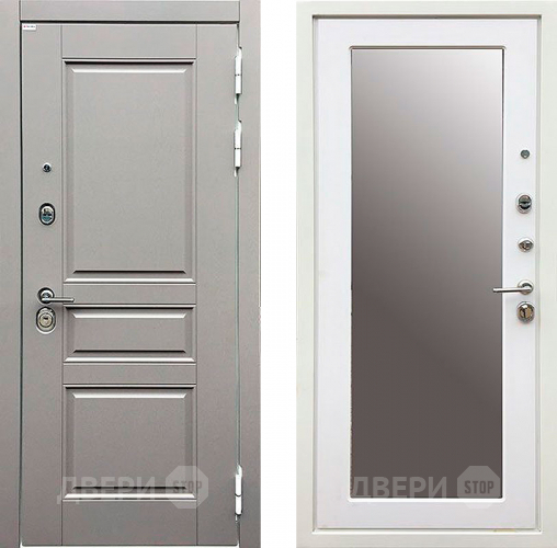 Дверь Ратибор Лондон 3К с зеркалом Грей софт/Белый софт в Электрогорске