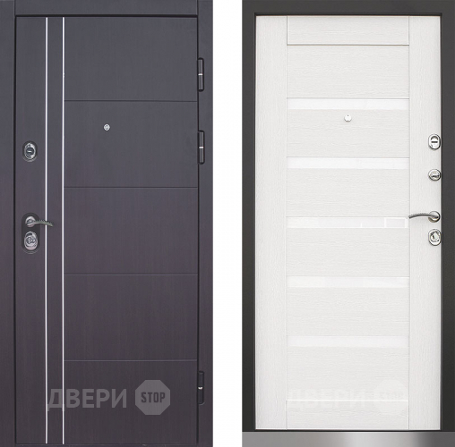 Входная металлическая Дверь Техно 01 винорит венге/лиственница белая в Электрогорске