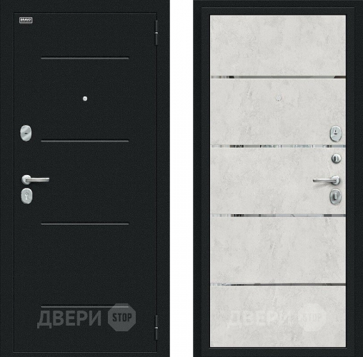 Входная металлическая Дверь Bravo Лайн Букле черное/Look Art в Электрогорске