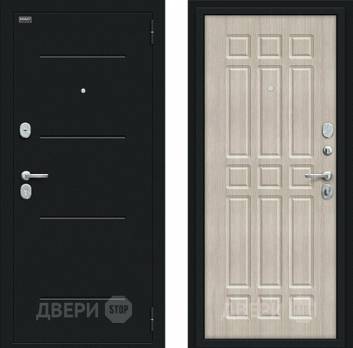 Входная металлическая Дверь Bravo Мило Букле черное/Cappuccino Veralinga в Электрогорске