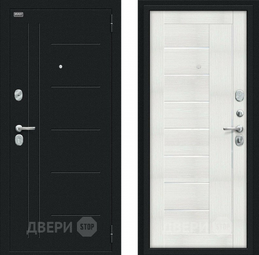 Дверь Bravo Проф Букле черное/Bianco Veralinga в Электрогорске
