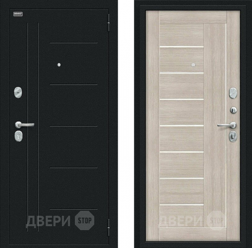 Входная металлическая Дверь Bravo Проф Букле черное/Cappuccino Veralinga в Электрогорске