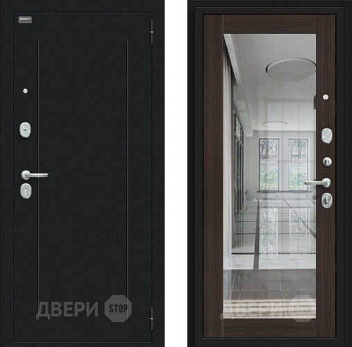 Входная металлическая Дверь Bravo Флэш Букле черное/Wenge Veralinga в Электрогорске
