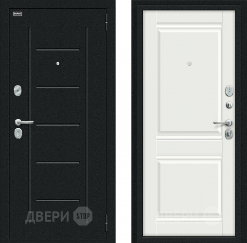 Входная металлическая Дверь Bravo Некст Kale Букле черное/Off-white в Электрогорске