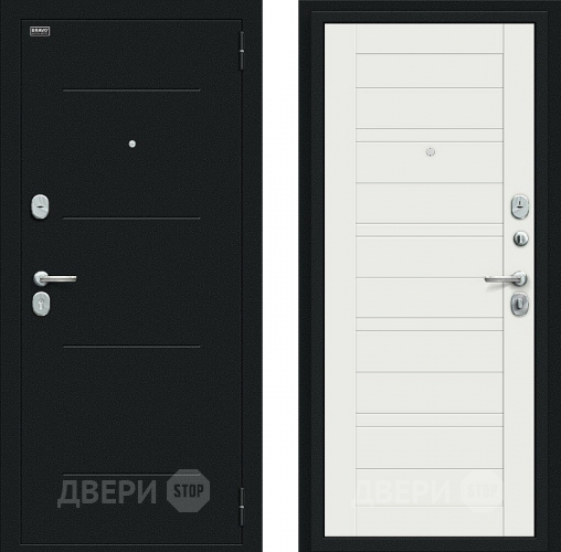 Входная металлическая Дверь Bravo Сити Kale Букле черное/Off-white в Электрогорске
