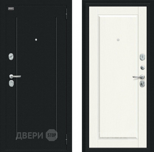 Входная металлическая Дверь Bravo Сьют Kale Букле черное/White Wood в Электрогорске