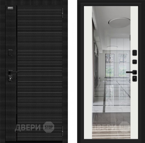 Входная металлическая Дверь Bravo Лайнер-3 Black Carbon/Off-white в Электрогорске