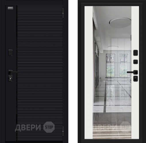 Входная металлическая Дверь Bravo Лайнер-3 Total Black/Off-white в Электрогорске