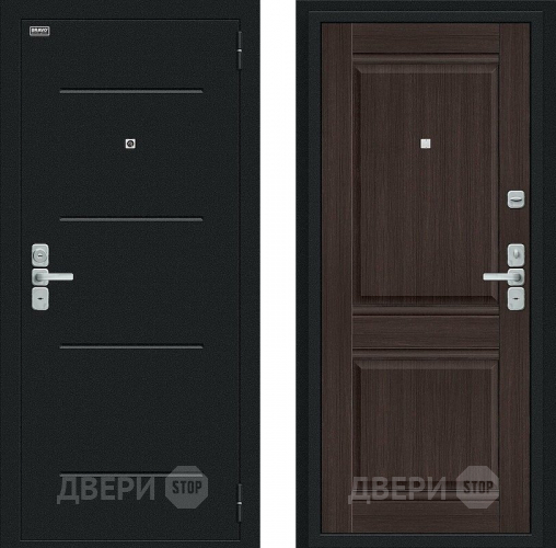 Входная металлическая Дверь Bravo Нео Букле черное/Wenge Veralinga в Электрогорске
