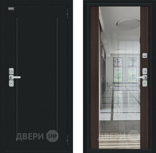 Входная металлическая Дверь Bravo Глори Букле черное/Wenge Veralinga в Электрогорске