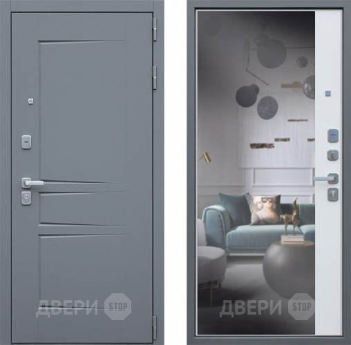 Входная металлическая Дверь Йошкар Челси с зеркалом в Электрогорске