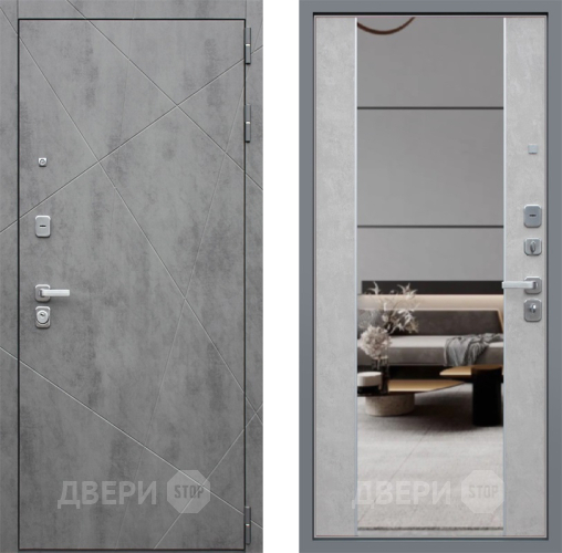 Входная металлическая Дверь Йошкар Дуэт-Б с зеркалом  в Электрогорске
