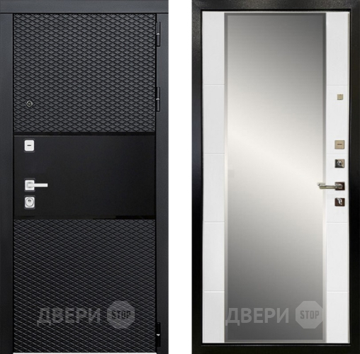 Входная металлическая Дверь Ратибор Прима 3К с зеркалом Белый матовый в Электрогорске