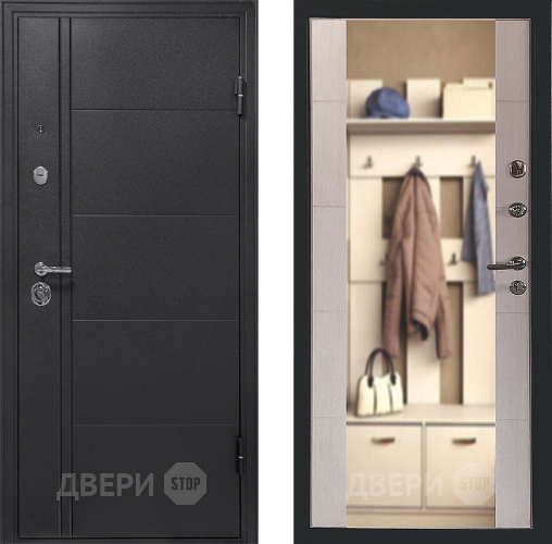 Входная металлическая Дверь Форпост Эверест Зеркало Беленый дуб в Электрогорске