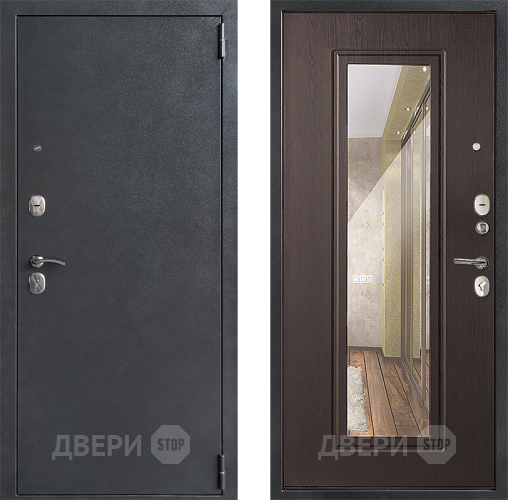 Входная металлическая Дверь Дверной Континент ДК-70 Зеркало Эко Венге в Электрогорске