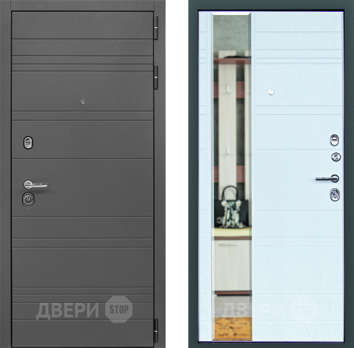 Входная металлическая Дверь Дверной Континент Новелло Белый браш в Электрогорске