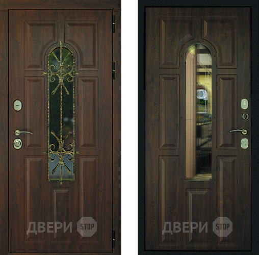 Входная металлическая Дверь Дверной Континент Лион Темный орех в Электрогорске