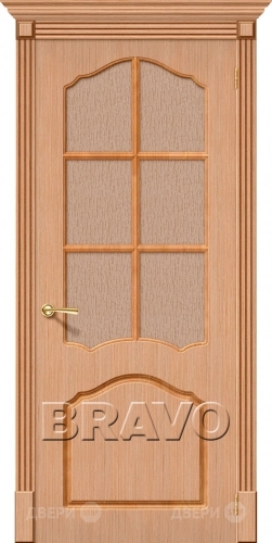 Межкомнатная дверь со стеклом Каролина (Дуб) в Электрогорске