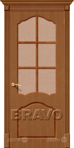 Межкомнатная дверь со стеклом Каролина (Орех) в Электрогорске