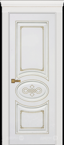 Межкомнатная дверь Дверь Премьер ДГ, белая эмаль, патина золото в Электрогорске