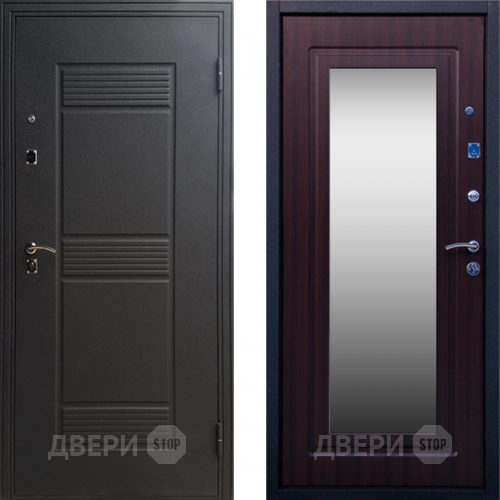 Входная металлическая Дверь СТОП ЗЕРКАЛО Венге в Электрогорске