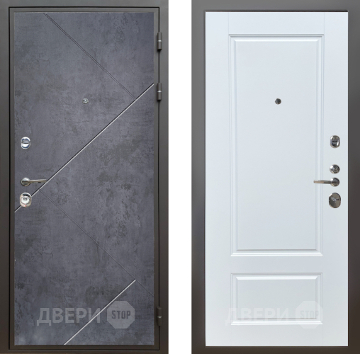 Входная металлическая Дверь Шелтер (SHELTER) Комфорт Бетон урбан индиго 4 Белый матовый в Электрогорске