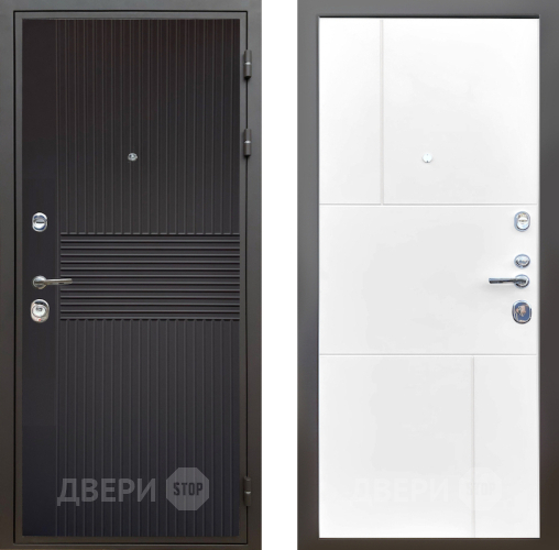 Входная металлическая Дверь Шелтер (SHELTER) Комфорт Черная шагрень 8 Белый матовый в Электрогорске