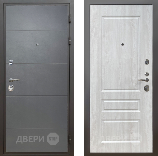Входная металлическая Дверь Шелтер (SHELTER) Комфорт Лофт графит 2 Сосна белая в Электрогорске