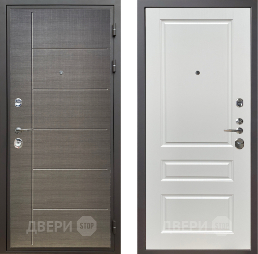 Входная металлическая Дверь Шелтер (SHELTER) Комфорт Лен сильвер 1 Белый ясень в Электрогорске