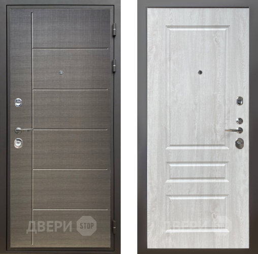 Входная металлическая Дверь Шелтер (SHELTER) Комфорт Лен сильвер 2 Сосна белая в Электрогорске