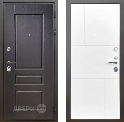 Входная металлическая Дверь Шелтер (SHELTER) Комфорт Дуб английский 8 Белый матовый в Электрогорске