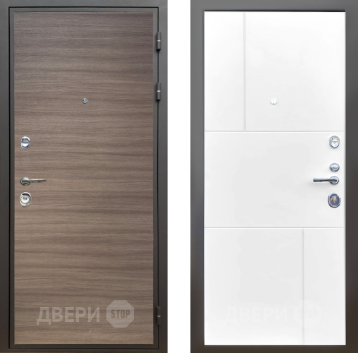 Входная металлическая Дверь Шелтер (SHELTER) Комфорт Дуб тоскано поперечный 8 Белый матовый в Электрогорске