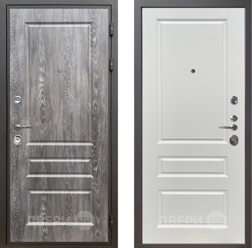 Входная металлическая Дверь Шелтер (SHELTER) Комфорт Дуб шале серебро 1 Белый ясень в Электрогорске