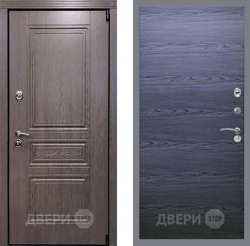 Входная металлическая Дверь Рекс (REX) Пренмиум-S GL Дуб тангенальный черный в Электрогорске