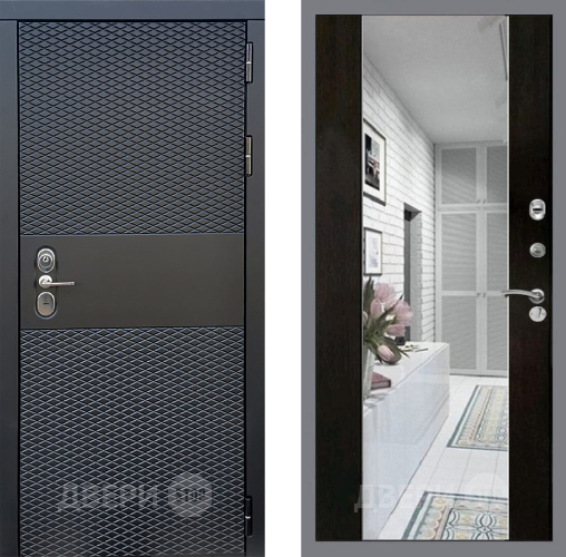 Входная металлическая Дверь Стоп БЛЭК CISA Зеркало СБ-16 Венге в Электрогорске