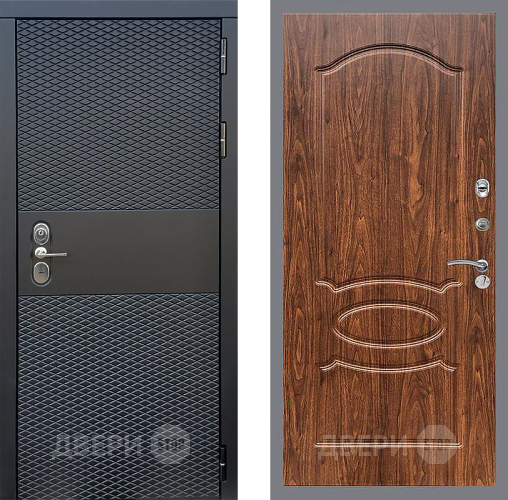 Входная металлическая Дверь Стоп БЛЭК CISA ФЛ-128 орех тисненый в Электрогорске