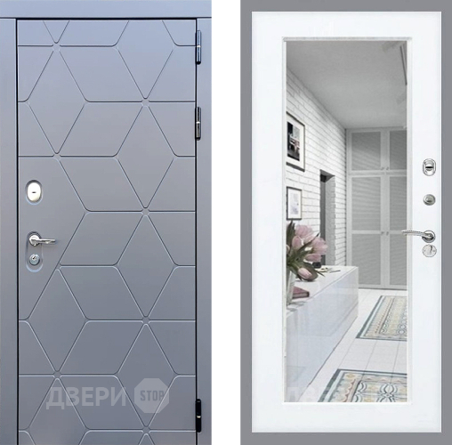 Дверь Стоп КОСМО Зеркало Силк Сноу в Электрогорске