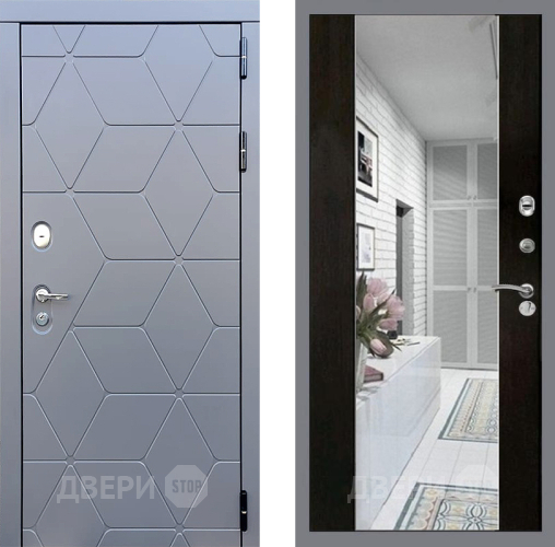 Входная металлическая Дверь Стоп КОСМО Зеркало СБ-16 Венге в Электрогорске