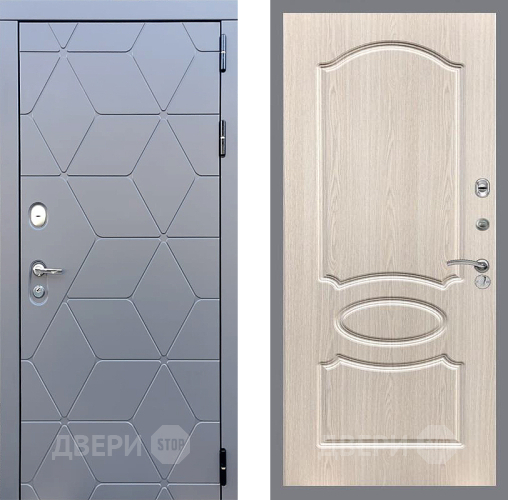 Входная металлическая Дверь Стоп КОСМО ФЛ-128 Беленый дуб в Электрогорске