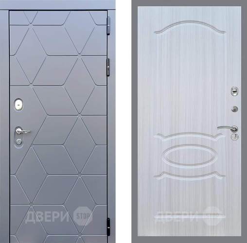 Входная металлическая Дверь Стоп КОСМО ФЛ-128 Сандал белый в Электрогорске