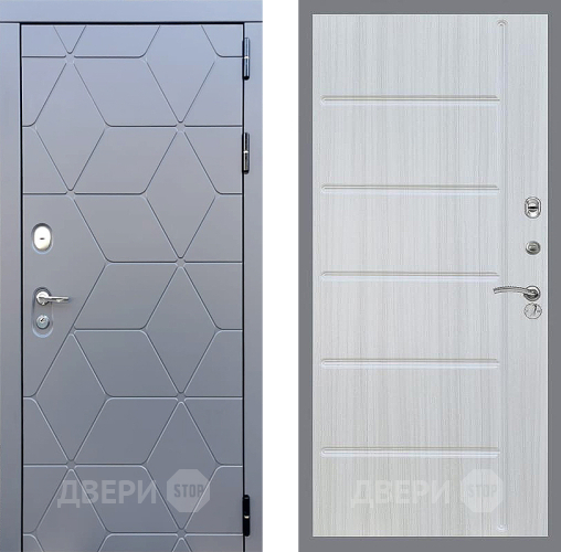 Входная металлическая Дверь Стоп КОСМО ФЛ-102 Сандал белый в Электрогорске